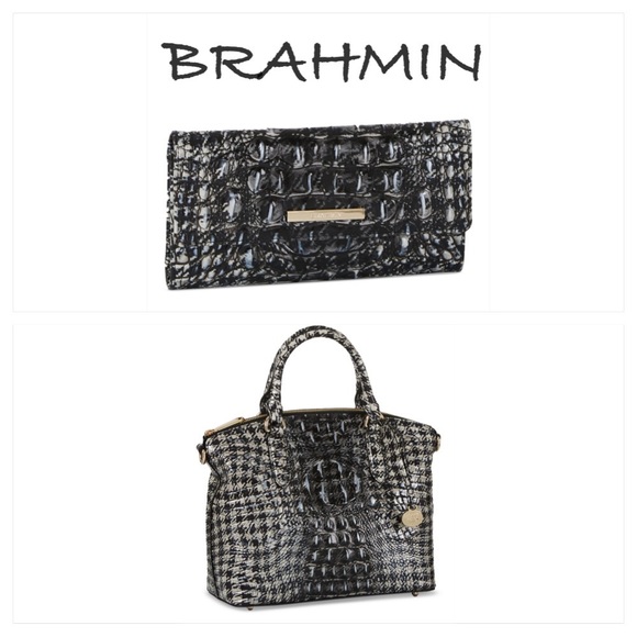 Brahmin Bags Brahmin Houndstooth Ombre Melbourne Collection Genuine Leather Nwt Poshmark